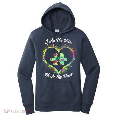 I Am His Voice He Is My Heart- Autism Awareness Women's Hoodie