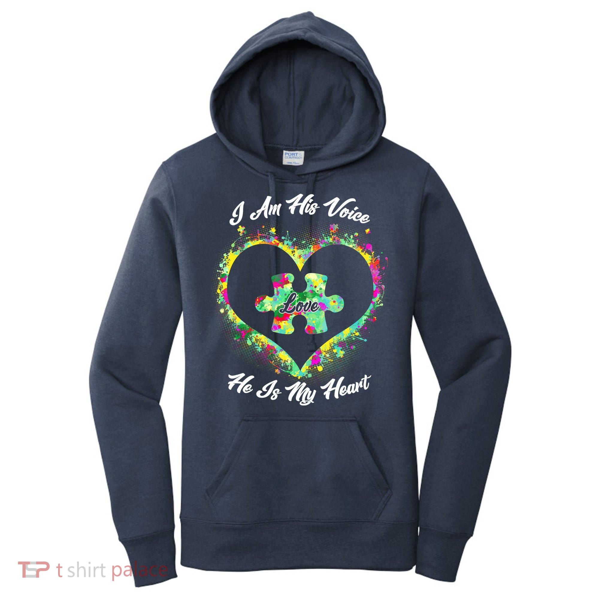 I Am His Voice He Is My Heart- Autism Awareness Women's Hoodie