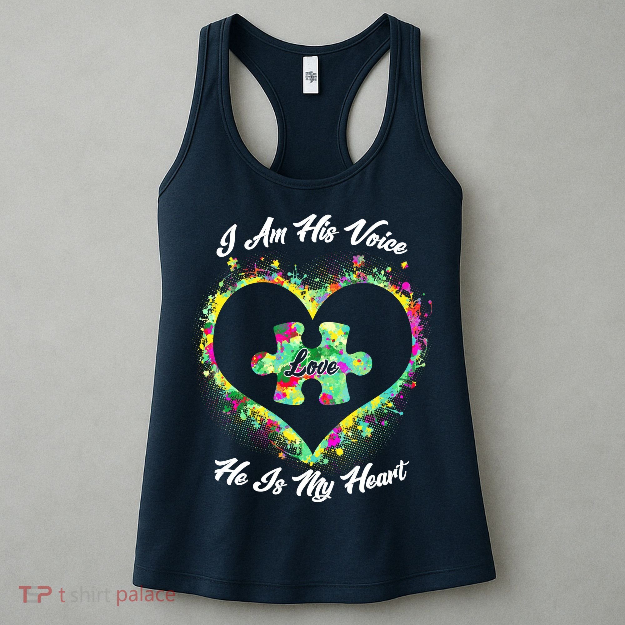 I Am His Voice He Is My Heart- Autism Awareness Women's Tank Top