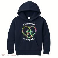 I Am His Voice He Is My Heart- Autism Awareness Kids Hoodie thumb 0