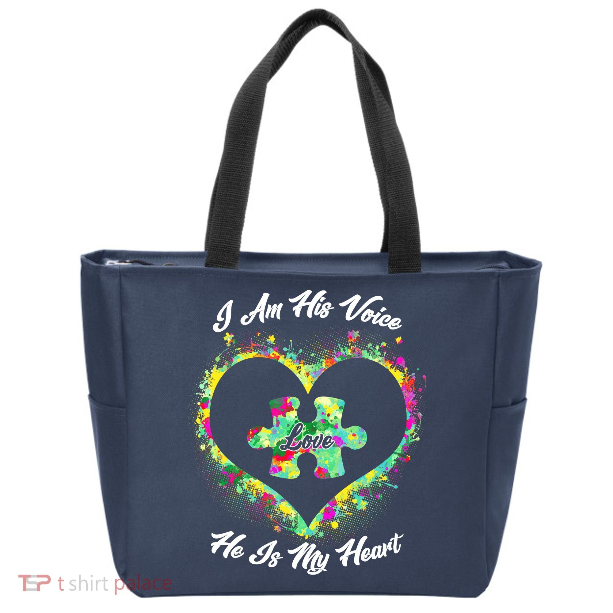 I Am His Voice He Is My Heart- Autism Awareness Tote Bag