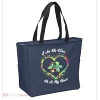 I Am His Voice He Is My Heart- Autism Awareness Tote Bag thumb 2