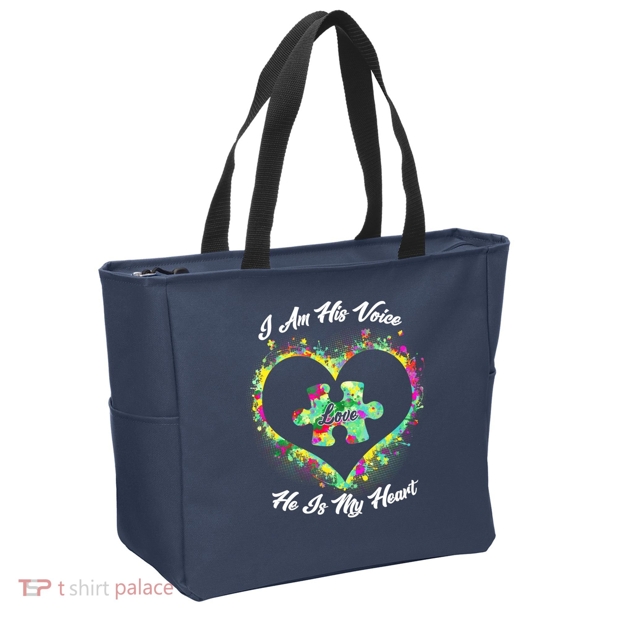 I Am His Voice He Is My Heart- Autism Awareness Tote Bag