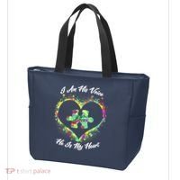 I Am His Voice He Is My Heart- Autism Awareness Tote Bag thumb 3