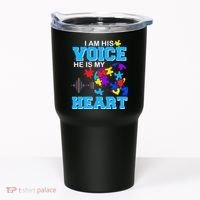 I Am His Voice He Is My Heart Autism Tumbler thumb 0