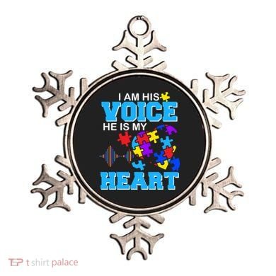 I Am His Voice He Is My Heart Autism Ornament