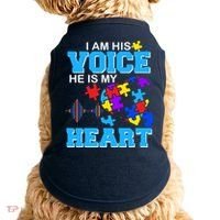 I Am His Voice He Is My Heart Autism Doggie Tank thumb 0