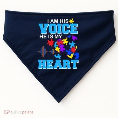 I Am His Voice He Is My Heart Autism USA-Made Doggie Bandana