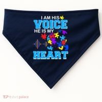 I Am His Voice He Is My Heart Autism USA-Made Doggie Bandana thumb 0