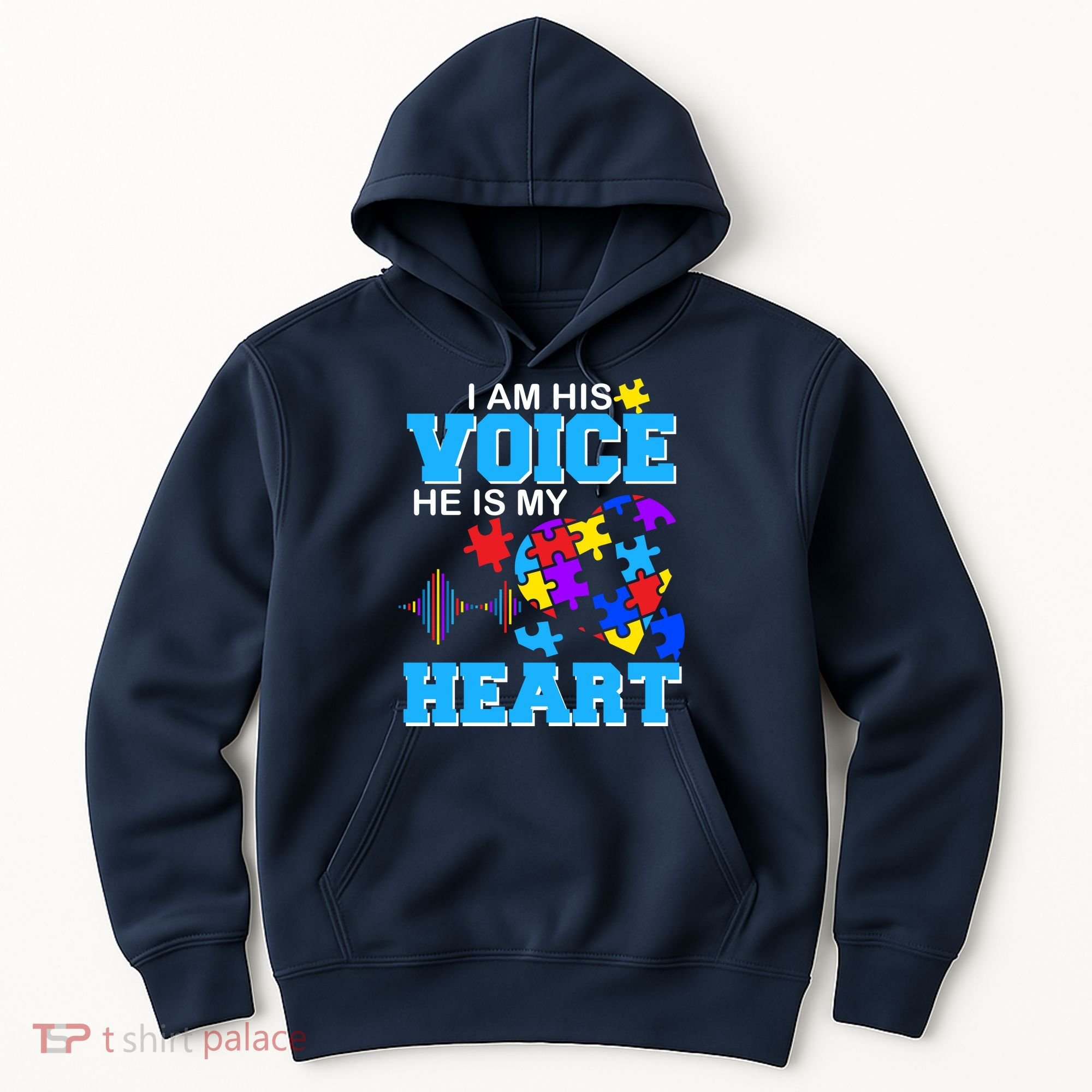 I Am His Voice He Is My Heart Autism Hoodie