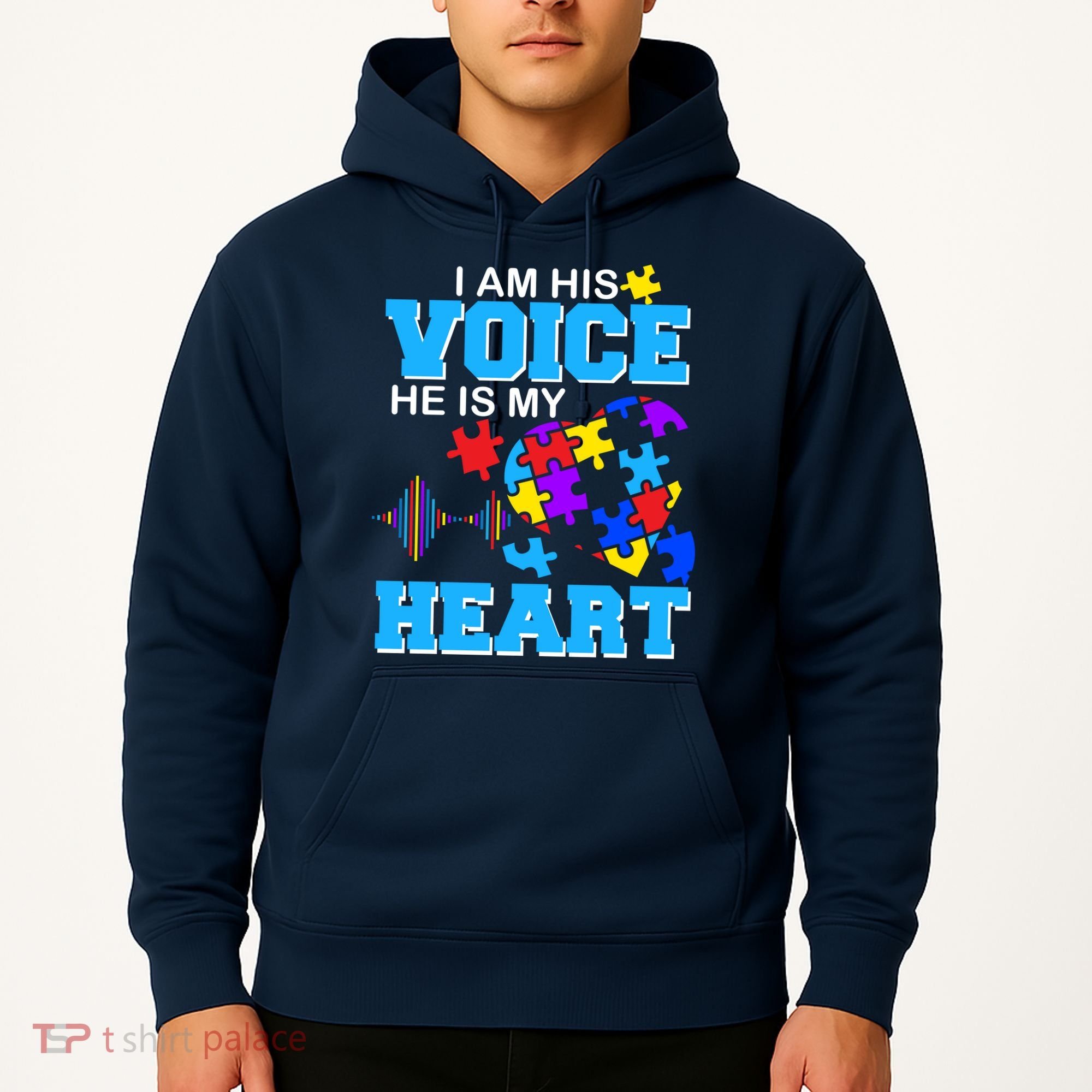 I Am His Voice He Is My Heart Autism Hoodie