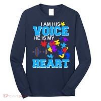 I Am His Voice He Is My Heart Autism Long Sleeve Shirt thumb 0