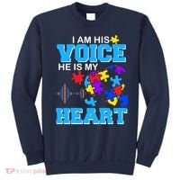 I Am His Voice He Is My Heart Autism Sweatshirt thumb 0