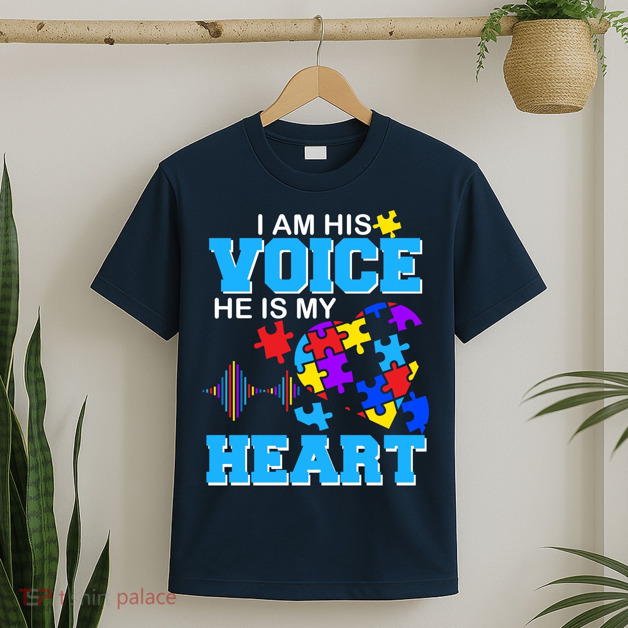 I Am His Voice He Is My Heart Autism T-Shirt
