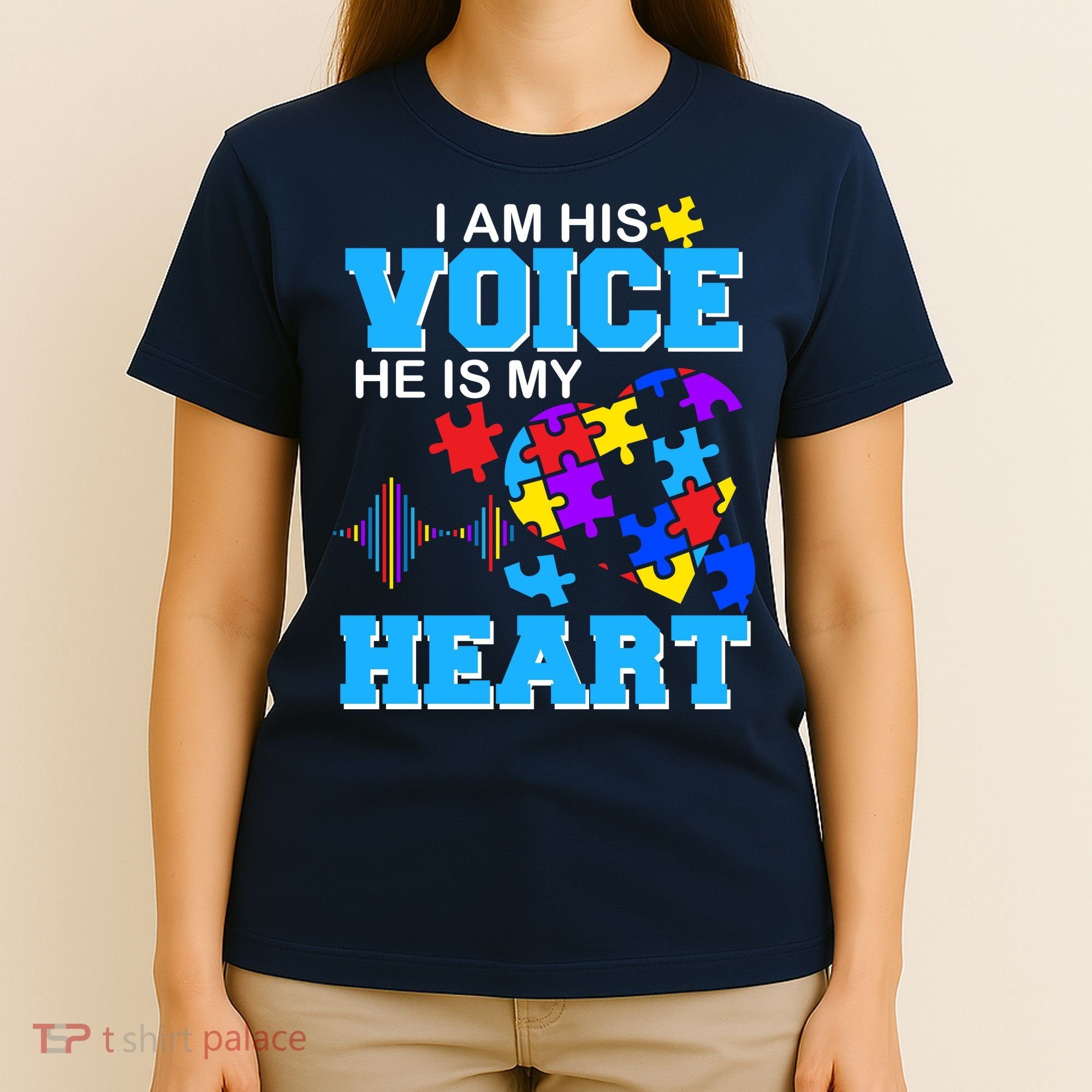 I Am His Voice He Is My Heart Autism T-Shirt