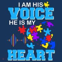 I Am His Voice He Is My Heart Autism T-Shirt thumb 7