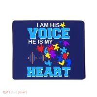 I Am His Voice He Is My Heart Autism Mousepad thumb 0