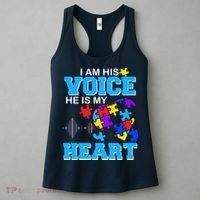 I Am His Voice He Is My Heart Autism Women's Tank Top thumb 3