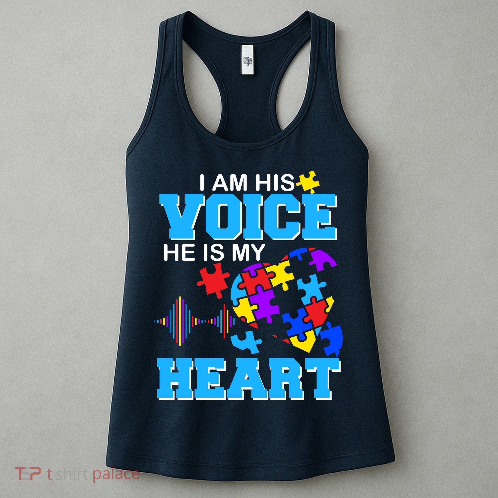 I Am His Voice He Is My Heart Autism Women's Tank Top