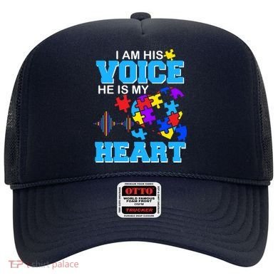 I Am His Voice He Is My Heart Autism Hat