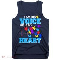 I Am His Voice He Is My Heart Autism Tank Top thumb 0