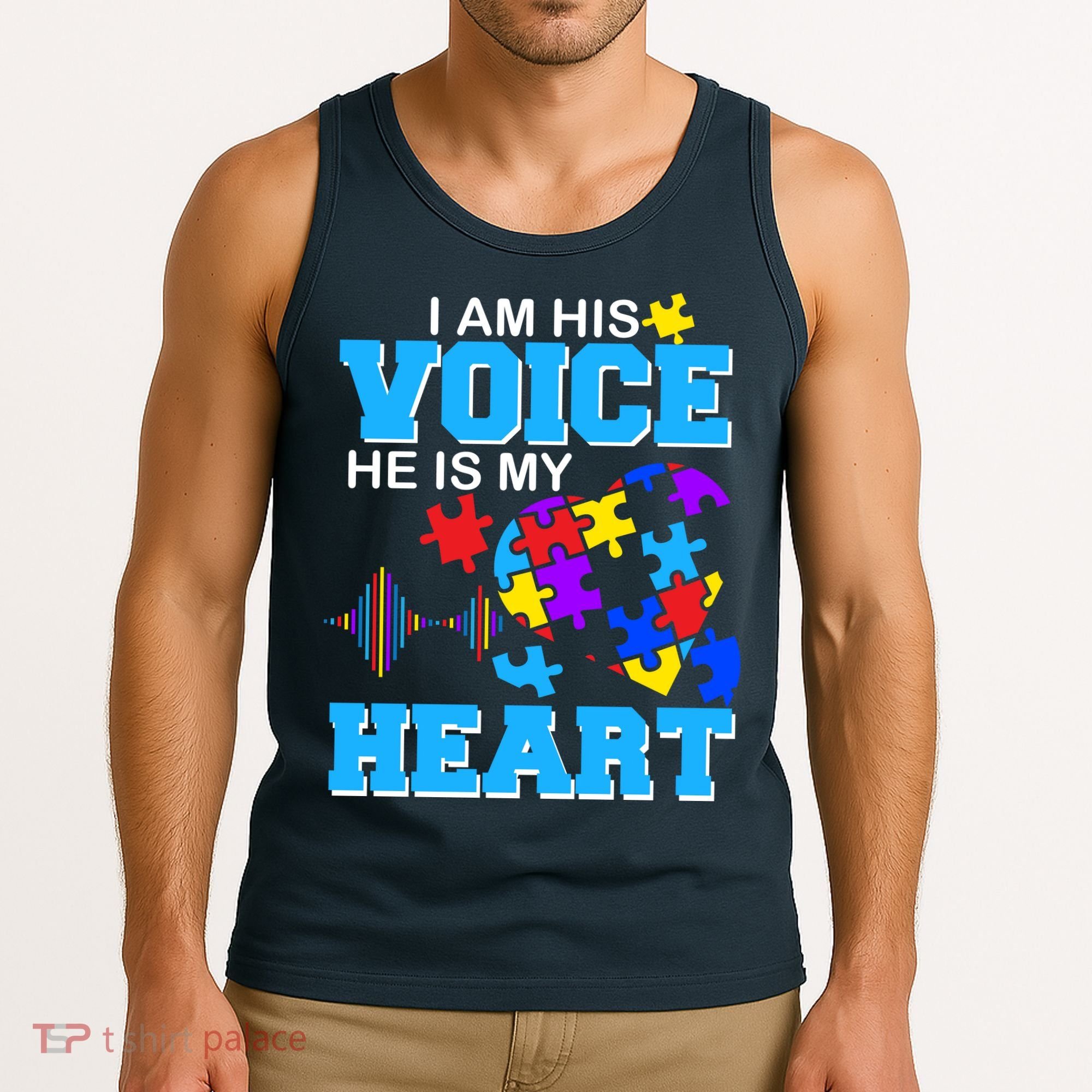 I Am His Voice He Is My Heart Autism Tank Top