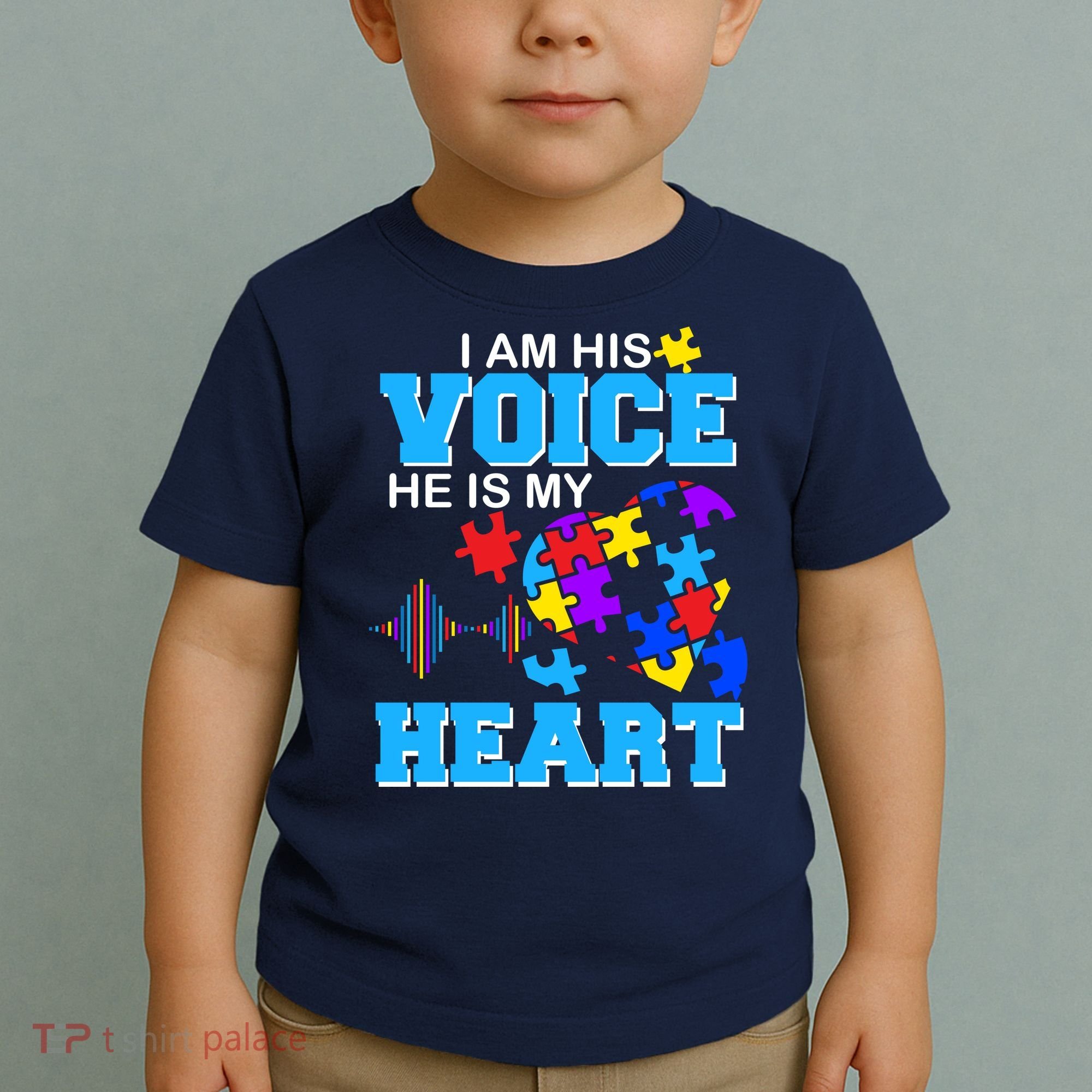I Am His Voice He Is My Heart Autism Toddler T-Shirt