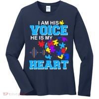 I Am His Voice He Is My Heart Autism Women's Long Sleeve Shirt thumb 0