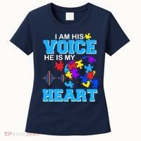 I Am His Voice He Is My Heart Autism Women's T-Shirt thumb 0