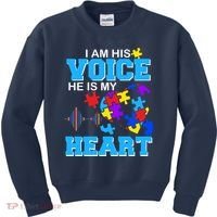 I Am His Voice He Is My Heart Autism Kids Sweatshirt thumb 0