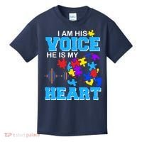 I Am His Voice He Is My Heart Autism Kids T-Shirt thumb 0