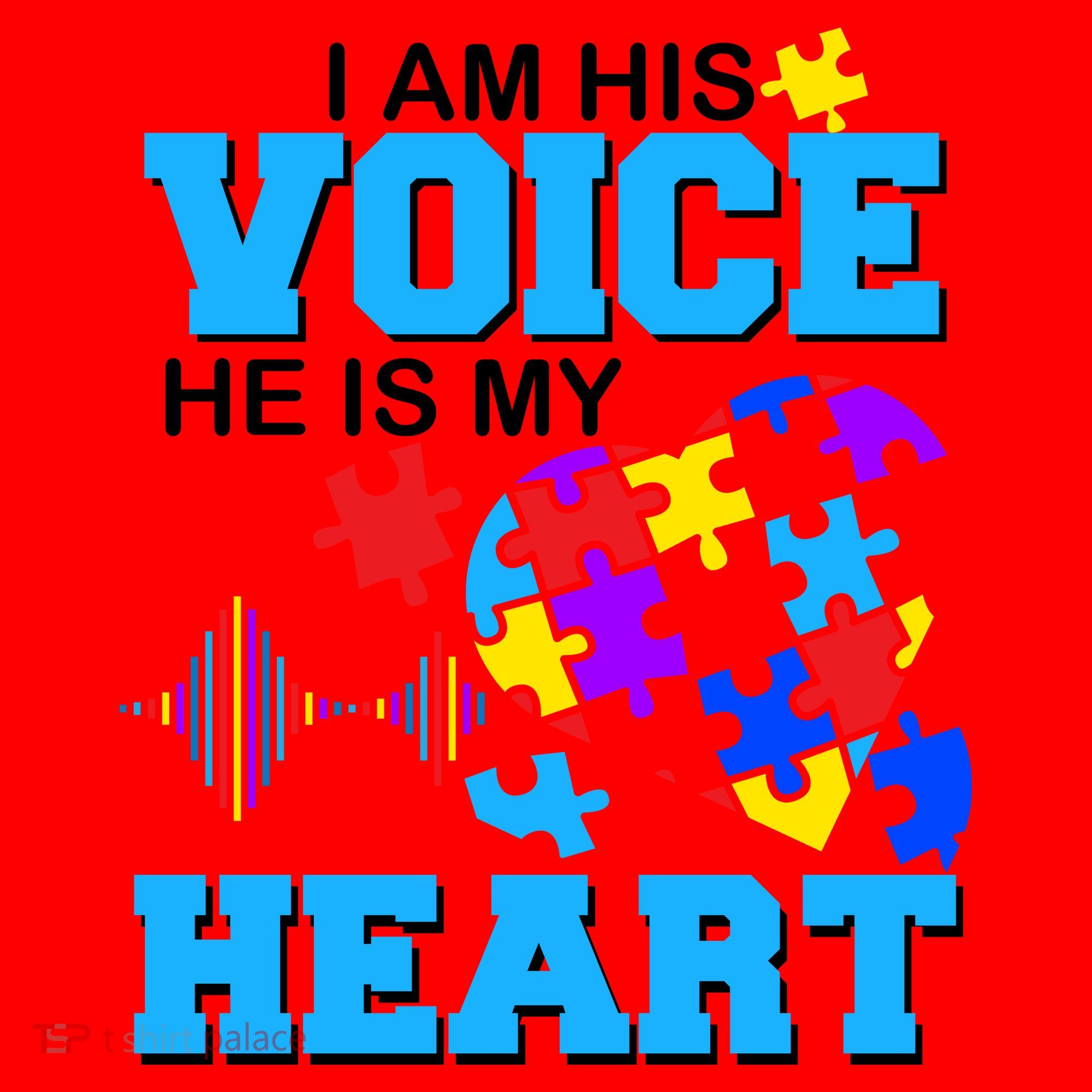 I Am His Voice He Is My Heart Autism Santa Hat