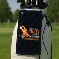 I Am In The Fight Against Multiple Sclerosis For My Daughter Golf Towel thumb 2