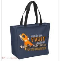 I Am In The Fight Against Multiple Sclerosis For My Daughter Tote Bag thumb 2