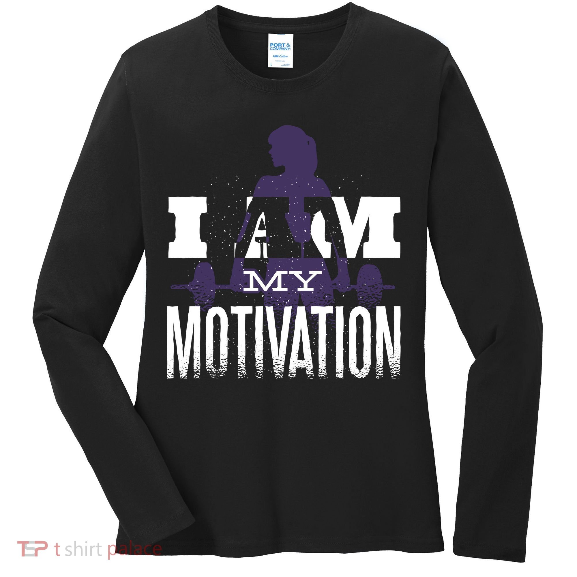 I Am My Motivation Gym Exercise Workout Women's Long Sleeve Shirt