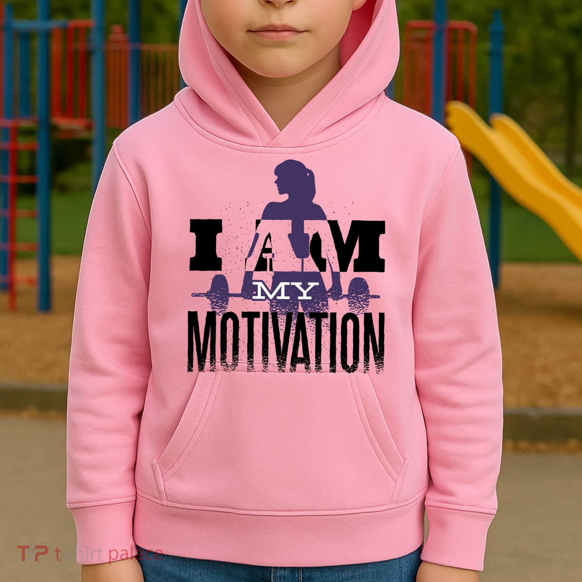I Am My Motivation Gym Exercise Workout Kids Hoodie