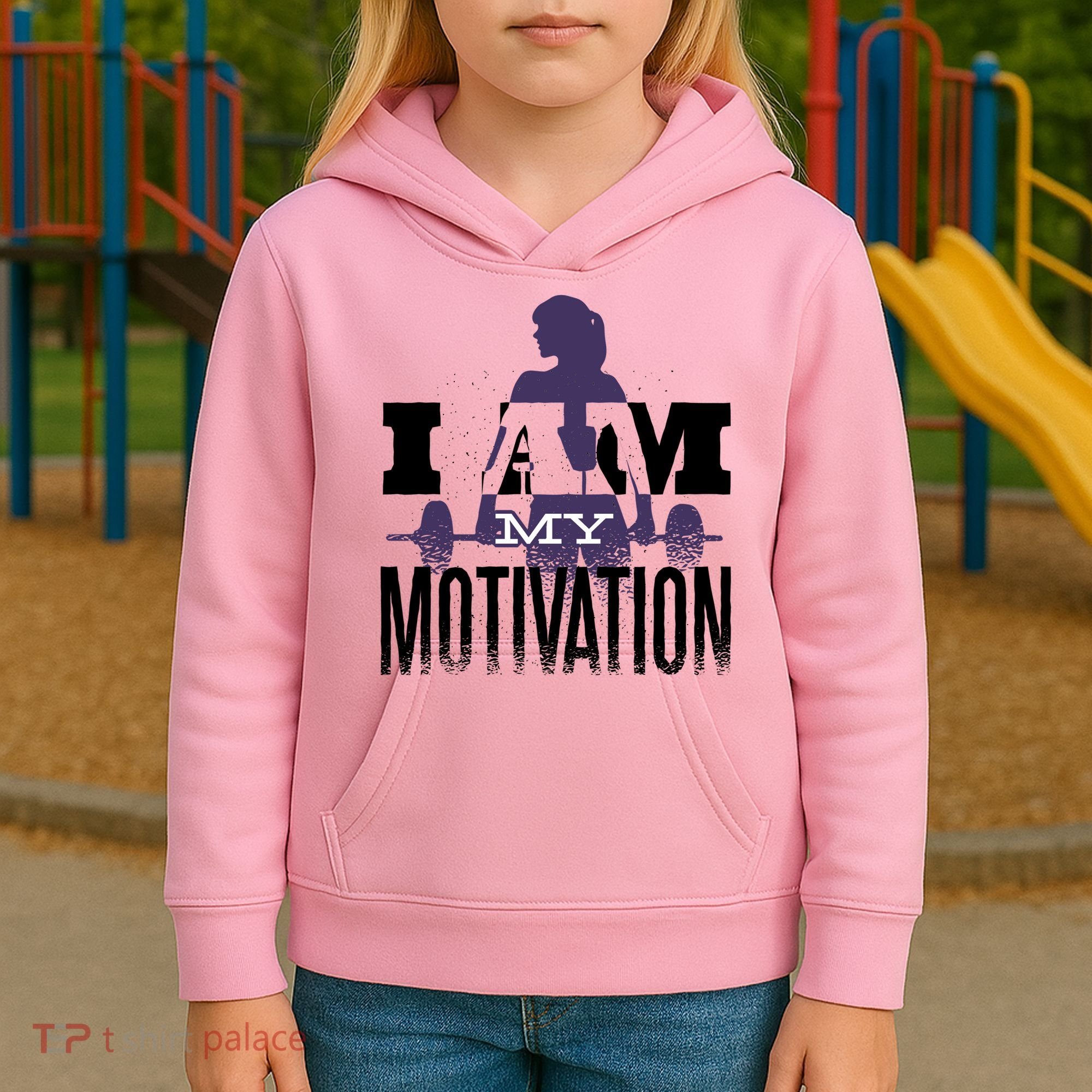 I Am My Motivation Gym Exercise Workout Kids Hoodie