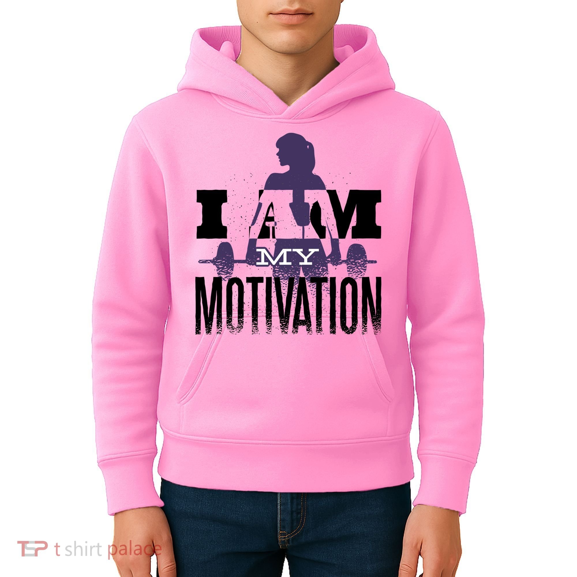 I Am My Motivation Gym Exercise Workout Kids Hoodie