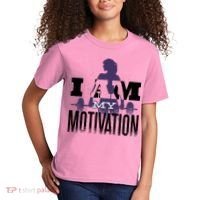 I Am My Motivation Gym Exercise Workout Kids T-Shirt thumb 2