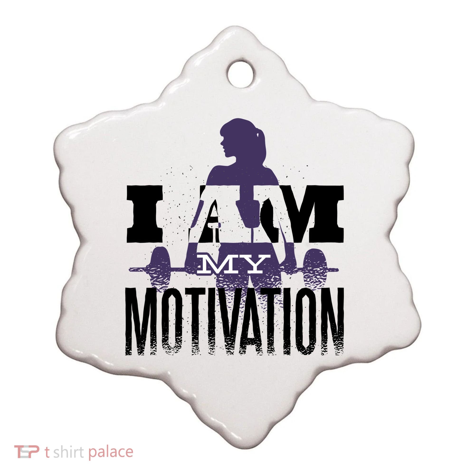 I Am My Motivation Gym Exercise Workout Ceramic Ornament