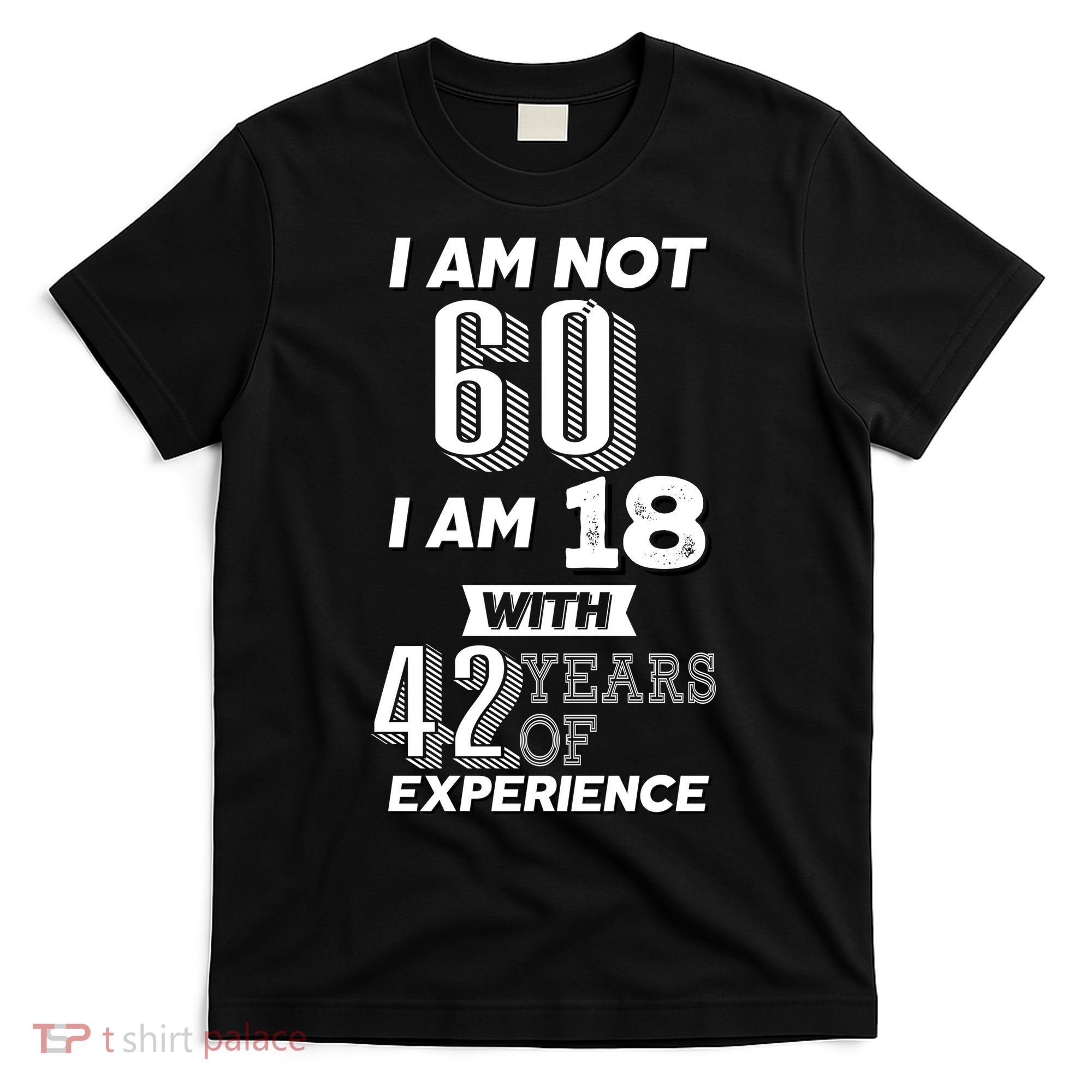 I Am Not 60 I Am 18 With 42 Years Of Experience 60th Birthday T-Shirt
