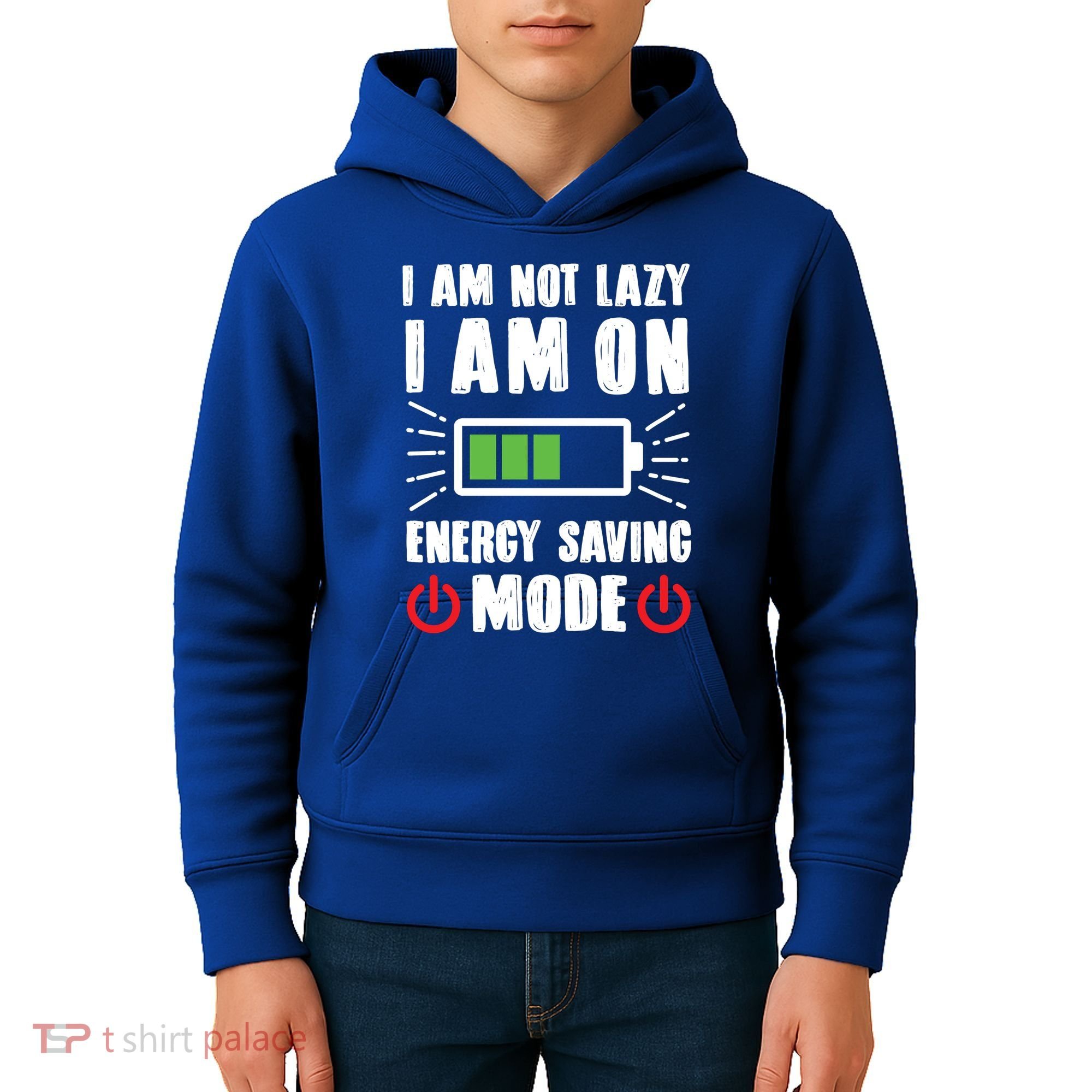 I Am Not Lazy I Am On Energy Saving Mode Funny Kids Hoodie