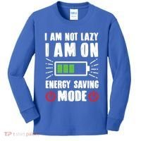 I Am Not Lazy I Am On Energy Saving Mode Funny Kids Long Sleeve Shirt thumb 0