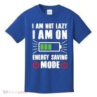 I Am Not Lazy I Am On Energy Saving Mode Funny Kids T-Shirt thumb 0