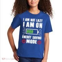 I Am Not Lazy I Am On Energy Saving Mode Funny Kids T-Shirt thumb 2