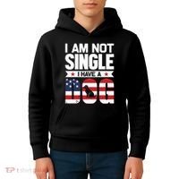I Am Not Single I Have A Dog Kids Hoodie thumb 4