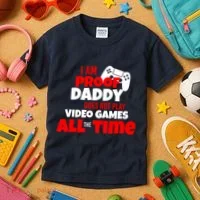 I Am Proof Daddy  Does Not Play  Video All the Time Kids T-Shirt thumb 3