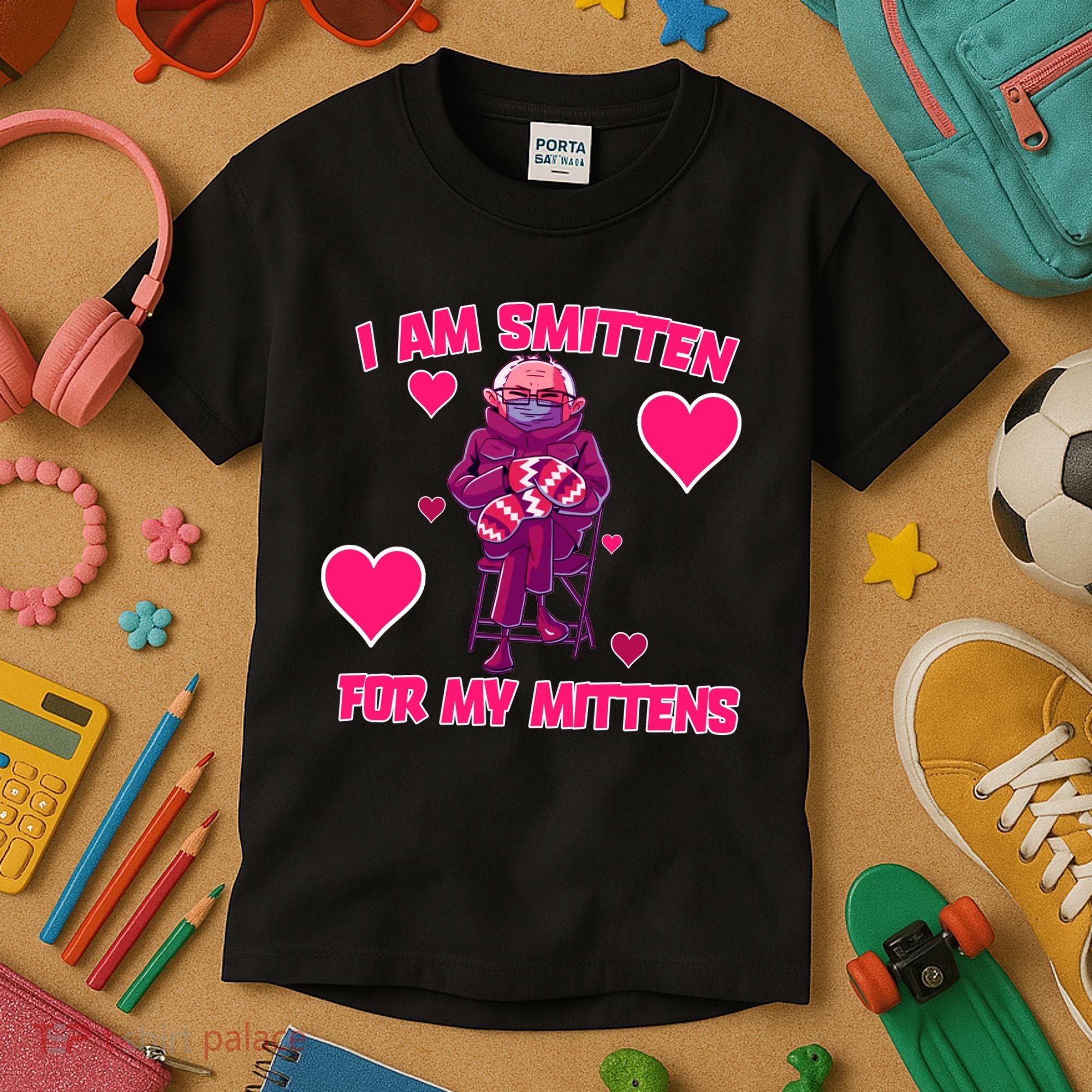 I Am Smitten For My Mittens Bernie Sanders Kids T-Shirt