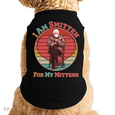 I Am Smitten For My Mittens Funny Bernie Sanders Meme Doggie Tank