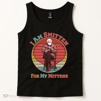 I Am Smitten For My Mittens Funny Bernie Sanders Meme Tank Top thumb 2
